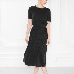 & Other Stories Cupro short sleeve open back dress